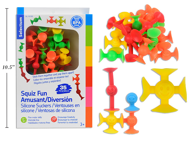 Selectum Squiz Fun Silicone Suction Toy Set - 35 Pieces